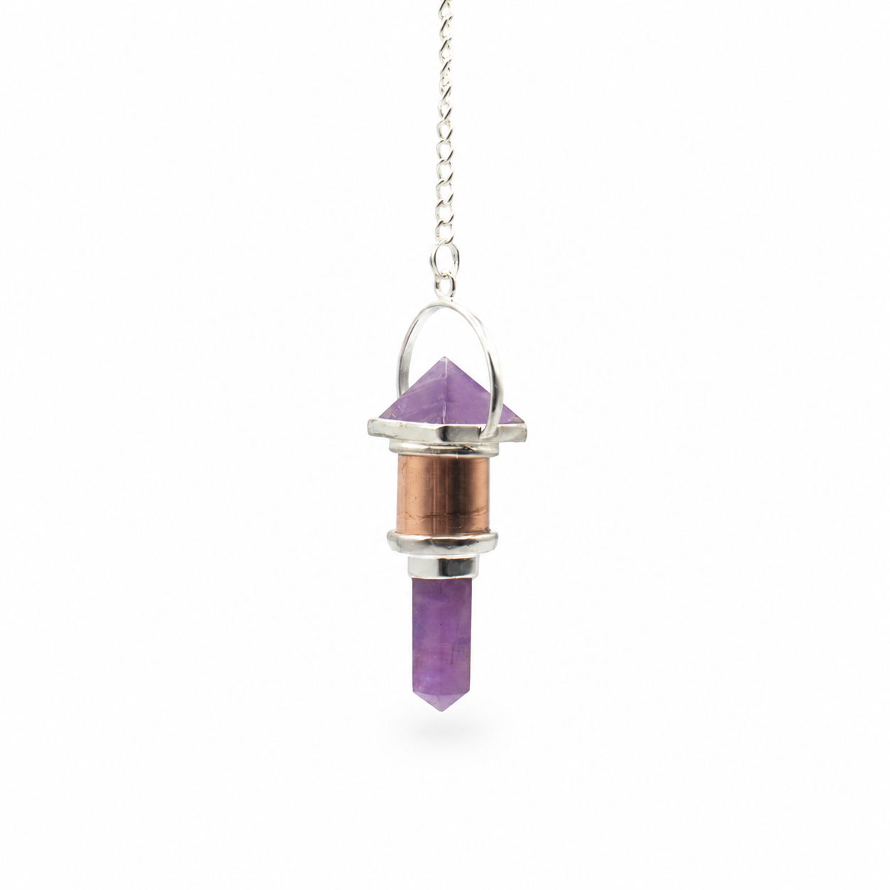 The Violet Engine- Combo Piece Copper Pendulum - Amethyst