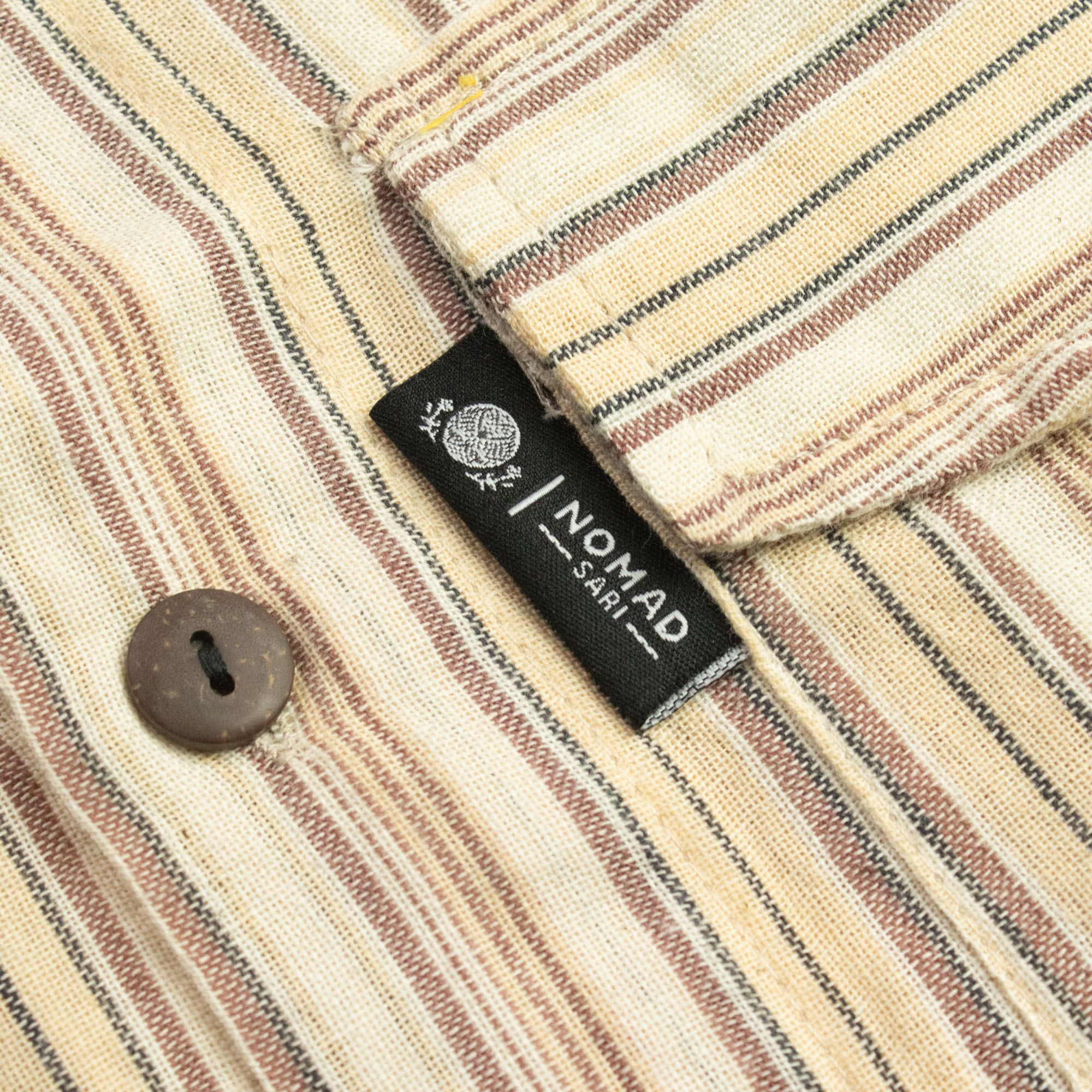 Nomad Sari Grandad Shirt - Brown Beige - Medium - Image 8
