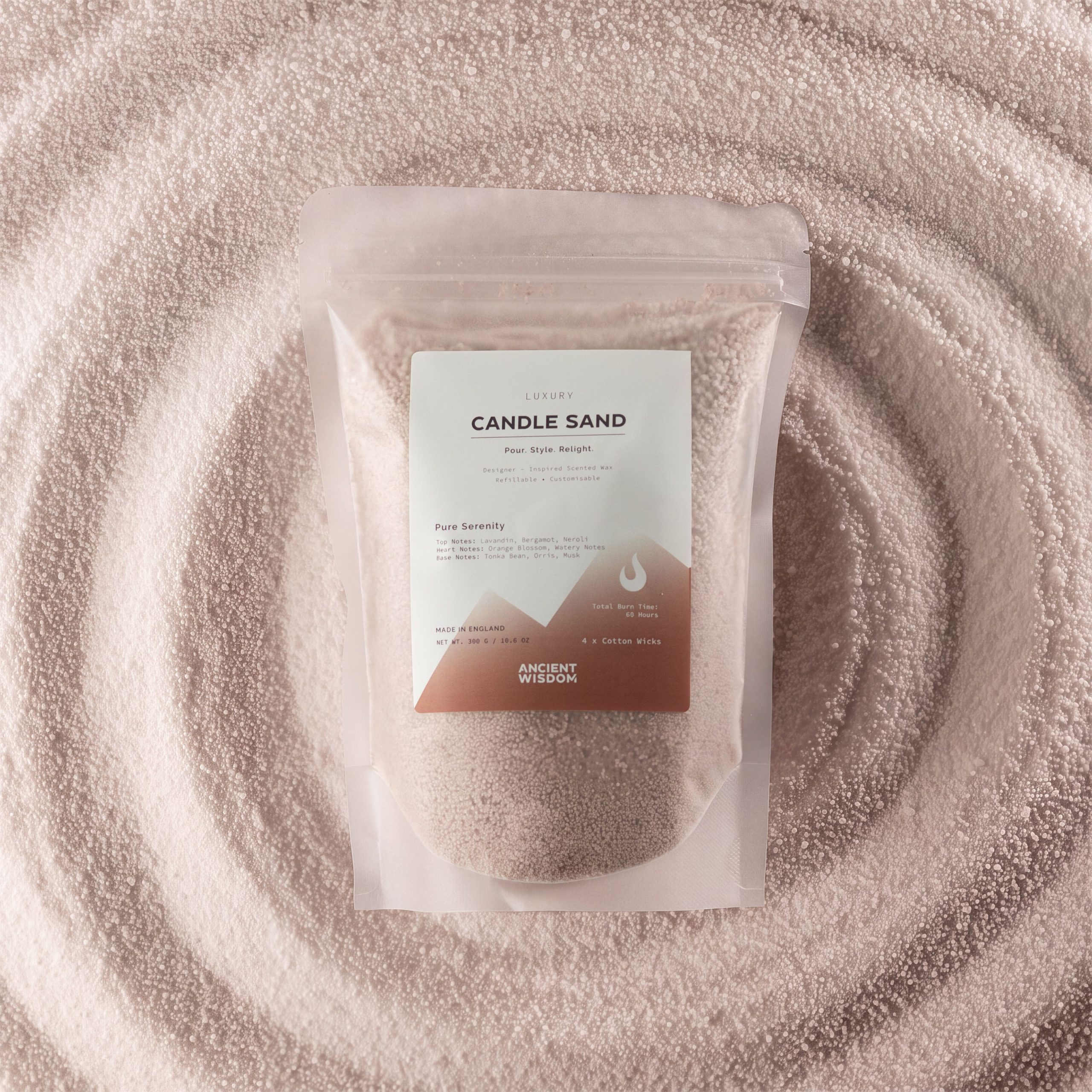 Fragranced Candle Sand - Latte Beige - Pure Serenity - 300g - Image 7