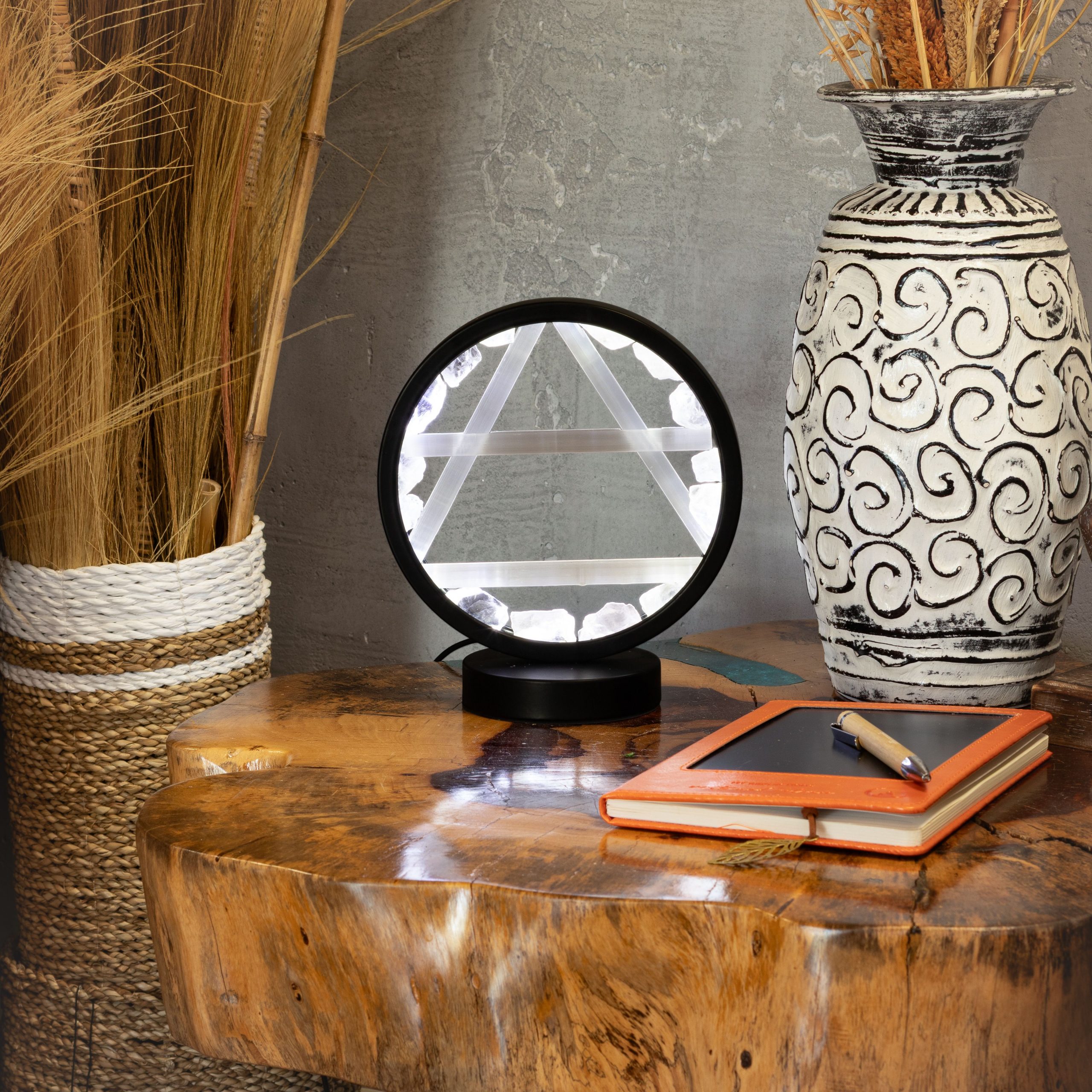 Gemstone Halo Lamp - Air - Clear Quartz and Selenite - Image 5