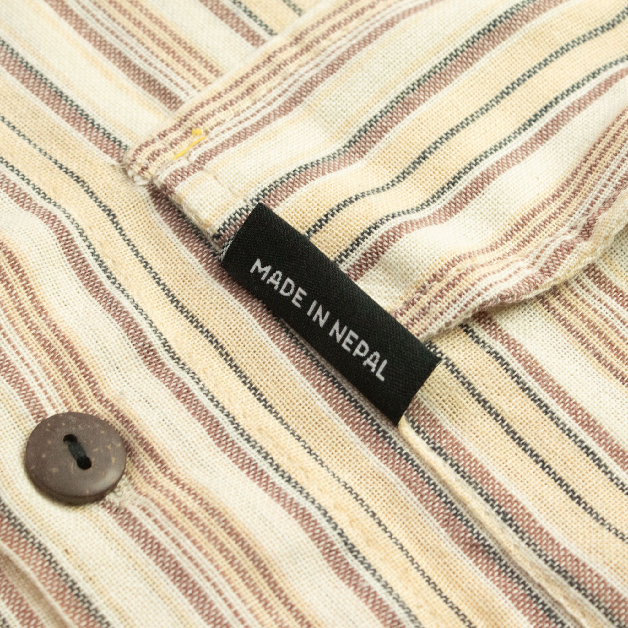 Nomad Sari Grandad Shirt - Brown Beige - Medium - Image 10