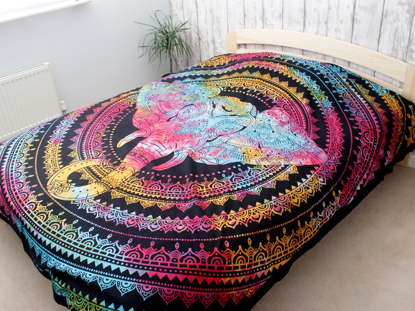 Double Cotton Bedspread + Wall Hanging - Elephant Head - Image 3