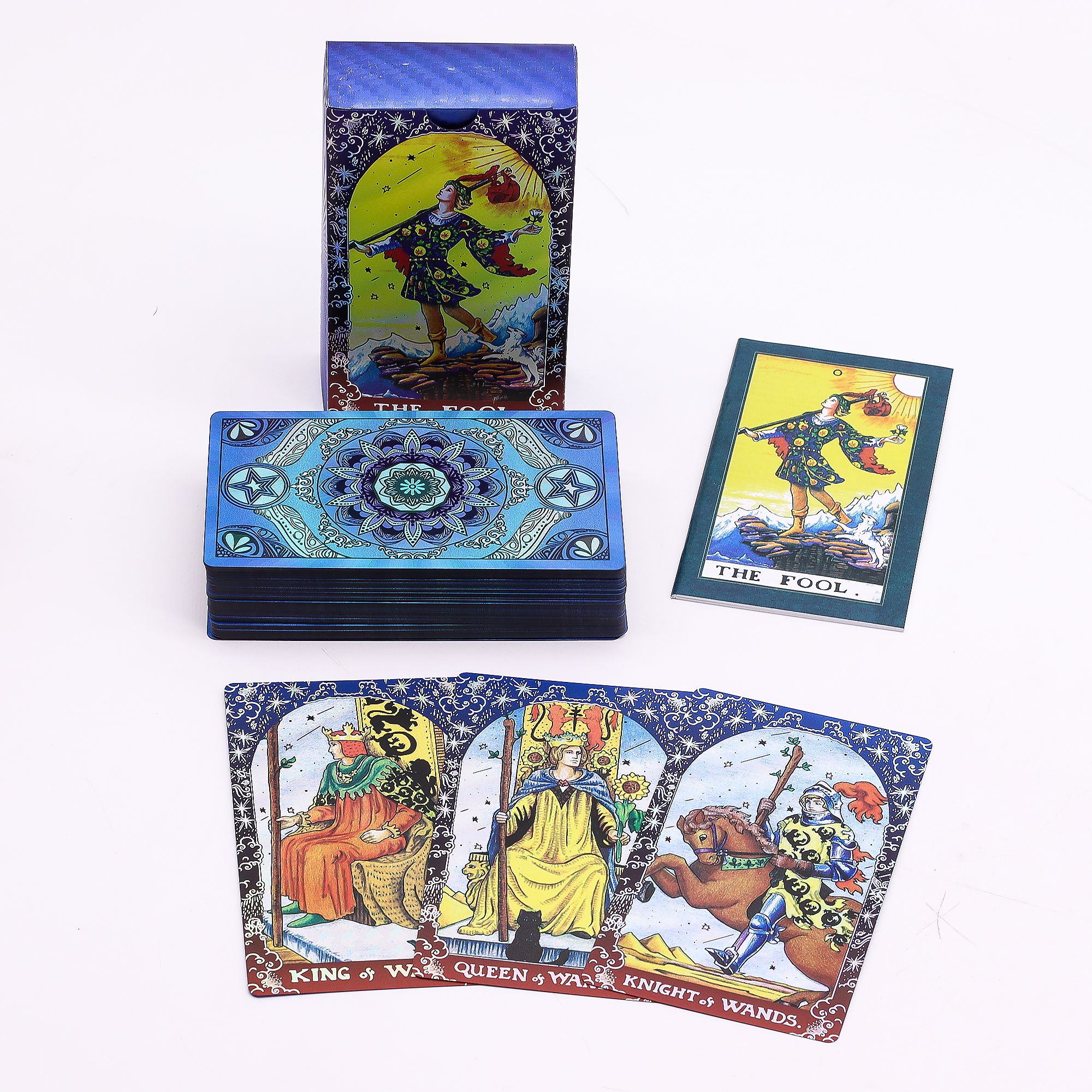 Blue Foil Tarot Card Set - Mandala - with booklet - Image 2