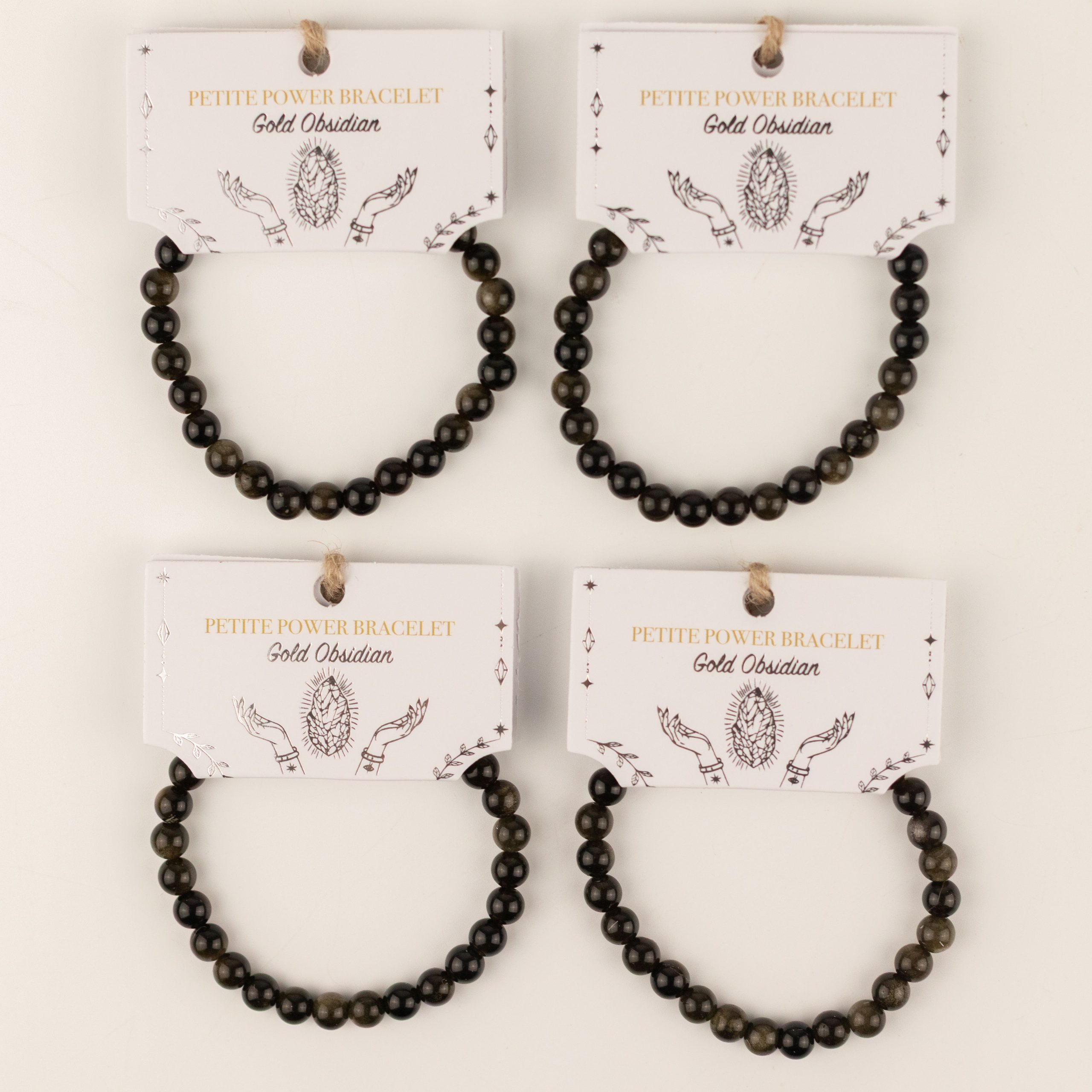 Petite Power Bracelet (17cmx6mm) - Gold Obsidian - Image 7