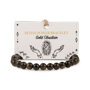 Petite Power Bracelet (17cmx6mm) - Gold Obsidian