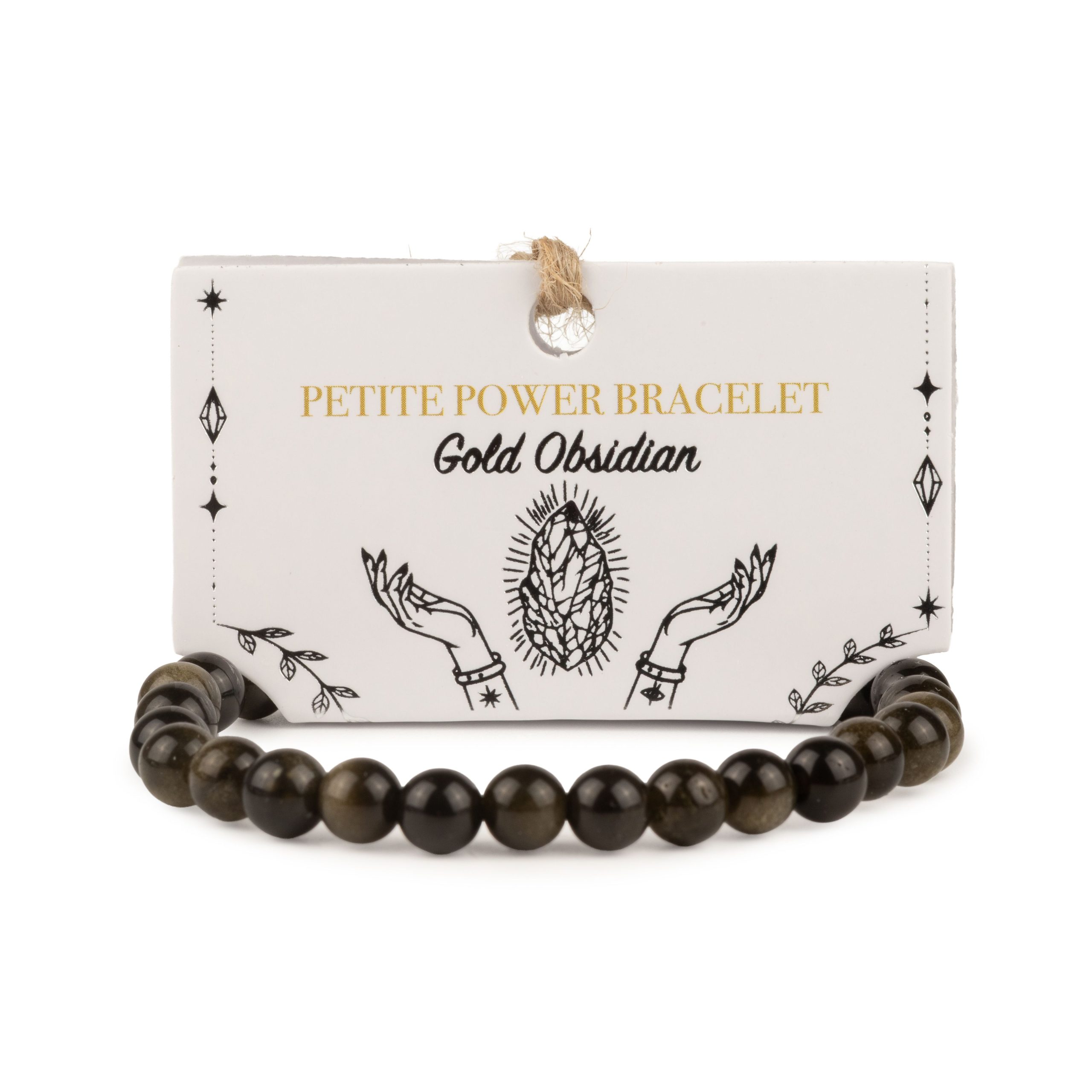 Petite Power Bracelet (17cmx6mm) - Gold Obsidian