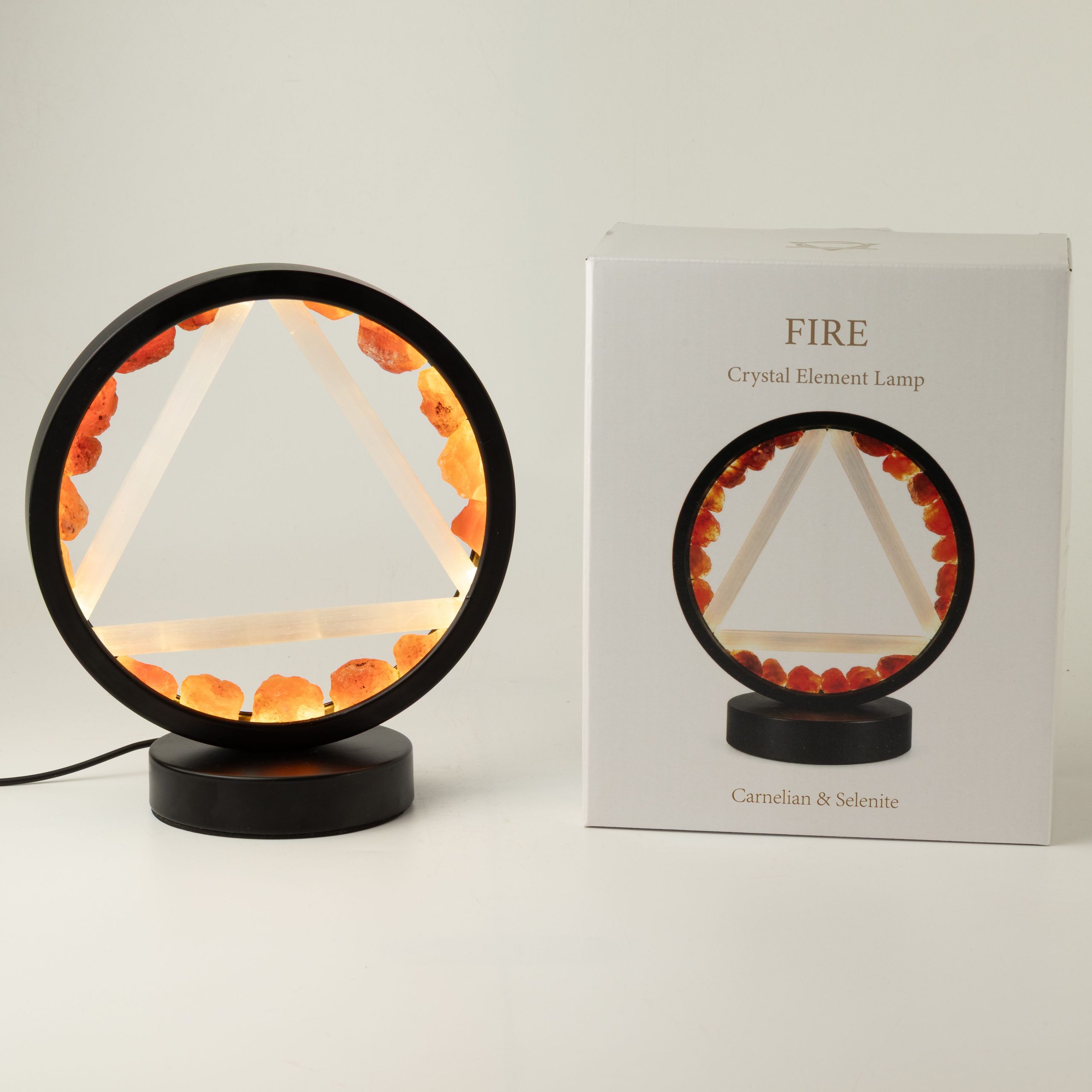 Gemstone Halo Lamp - Fire - Carnelian and Selenite - Image 3