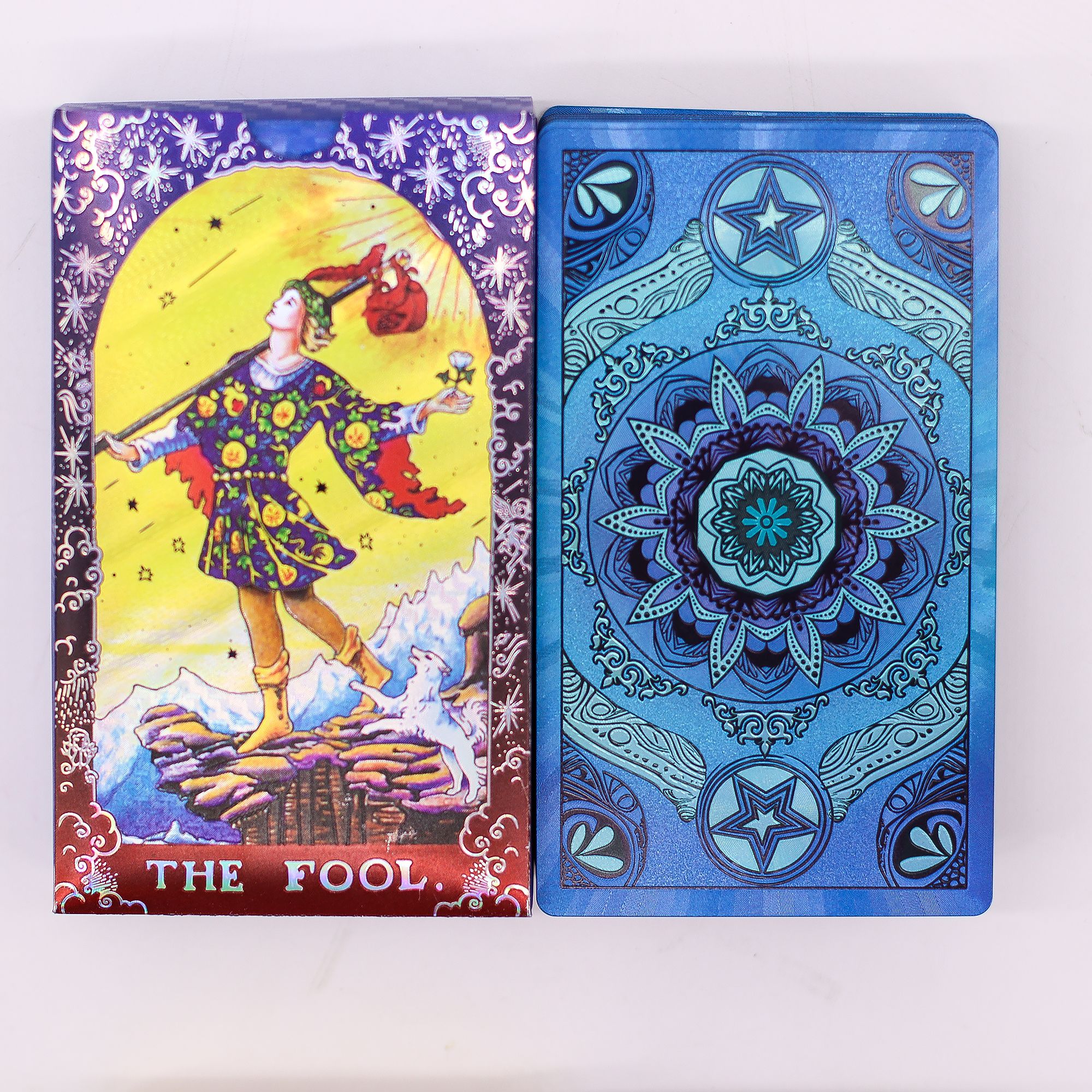 Blue Foil Tarot Card Set - Mandala - with booklet - Image 9