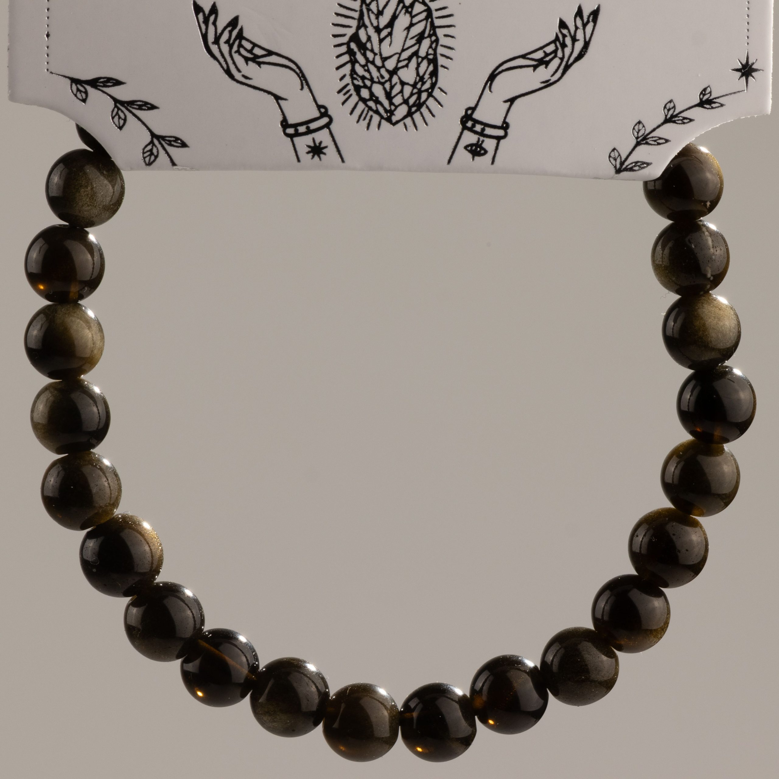 Petite Power Bracelet (17cmx6mm) - Gold Obsidian - Image 5