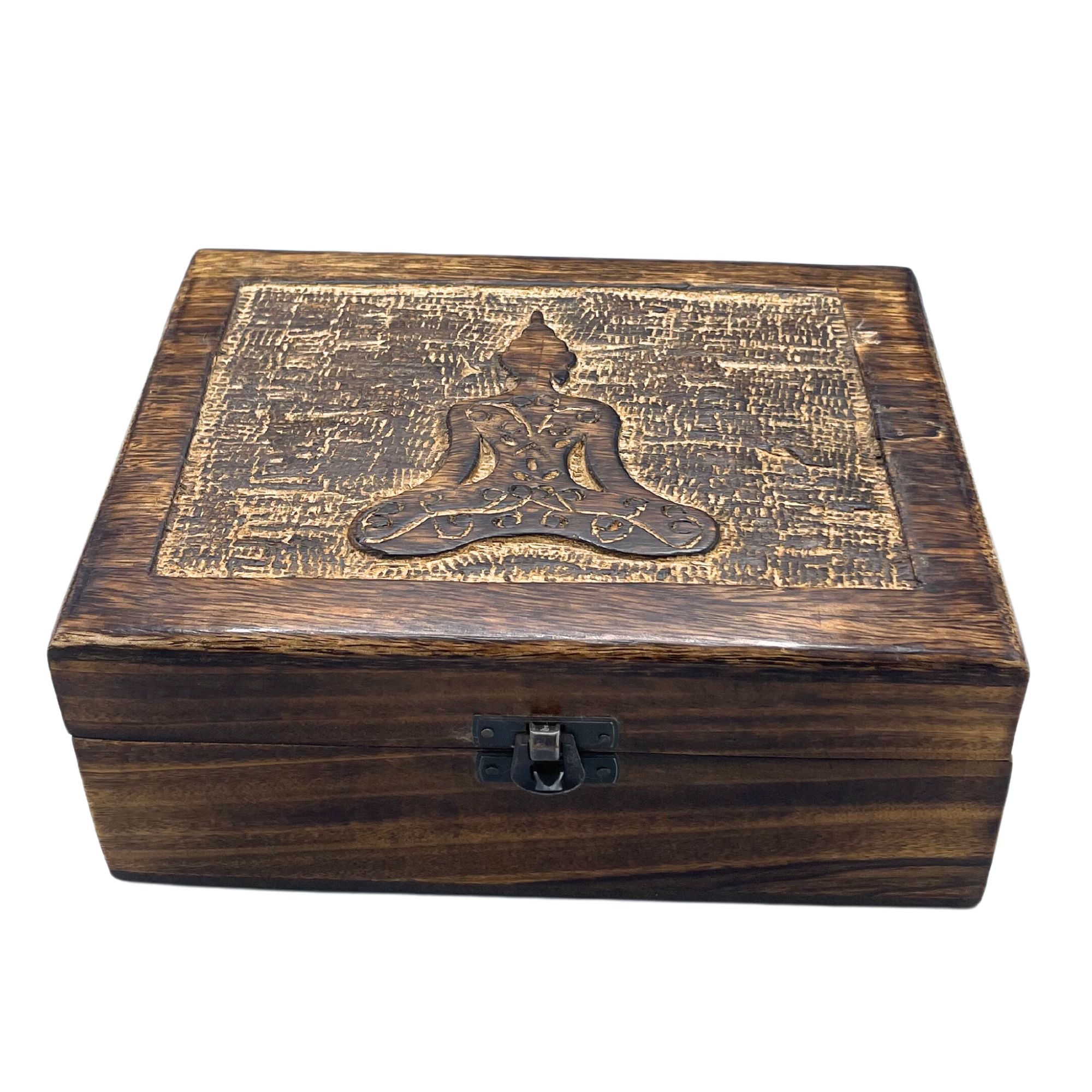 Large Wooden Keepsake Box 20x15x7.5cm - Buddha - Image 3