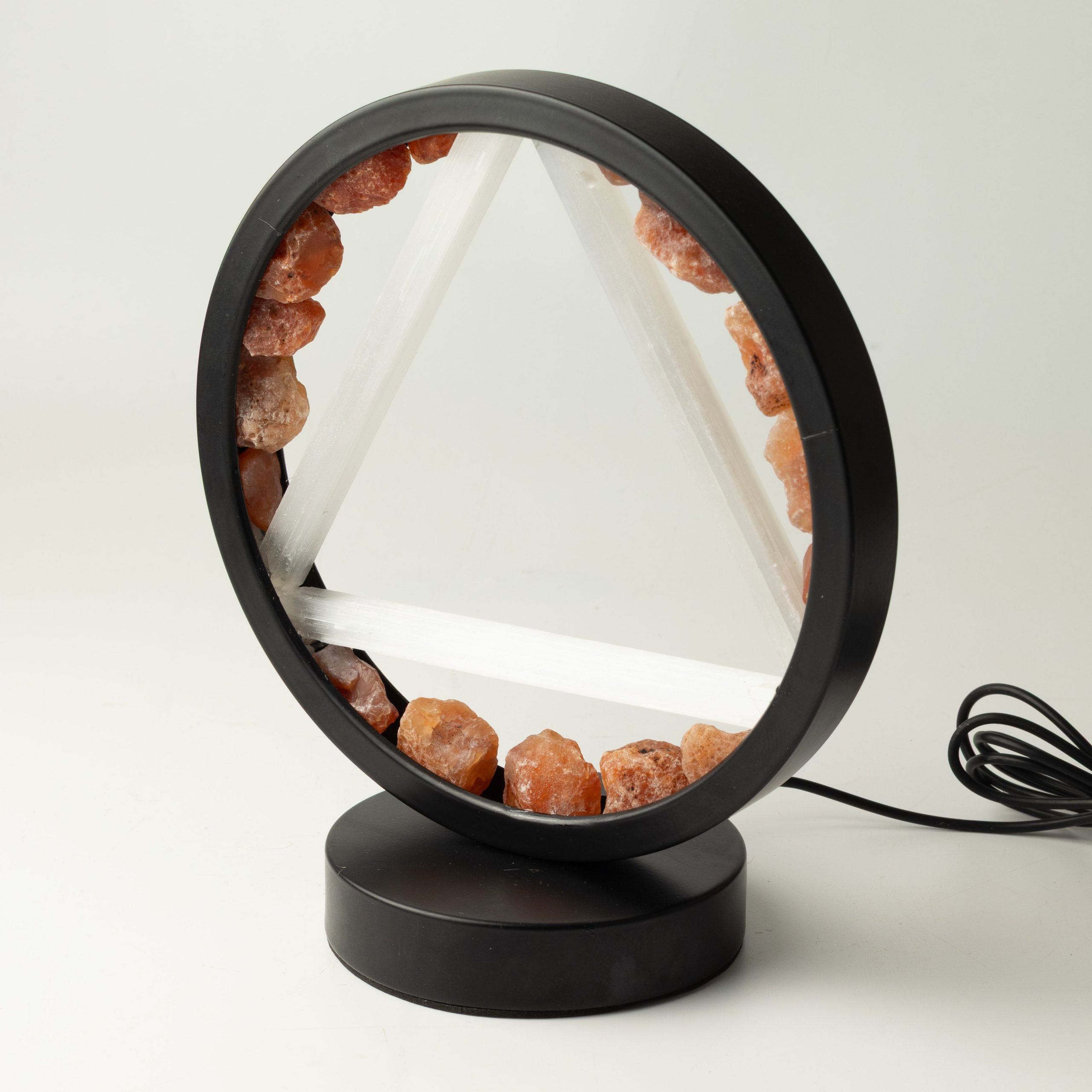 Gemstone Halo Lamp - Fire - Carnelian and Selenite - Image 5