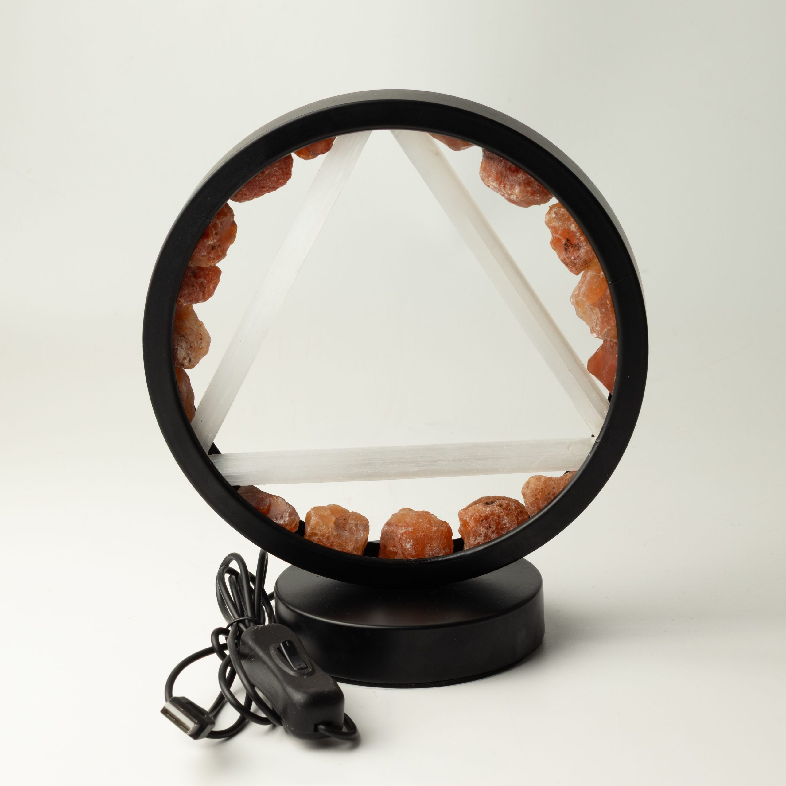 Gemstone Halo Lamp - Fire - Carnelian and Selenite - Image 6