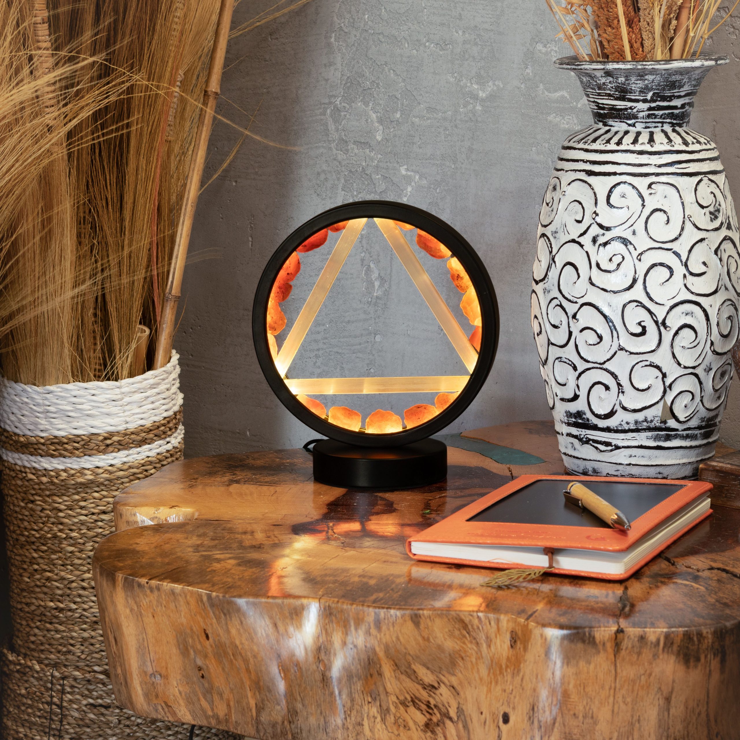Gemstone Halo Lamp - Fire - Carnelian and Selenite - Image 7