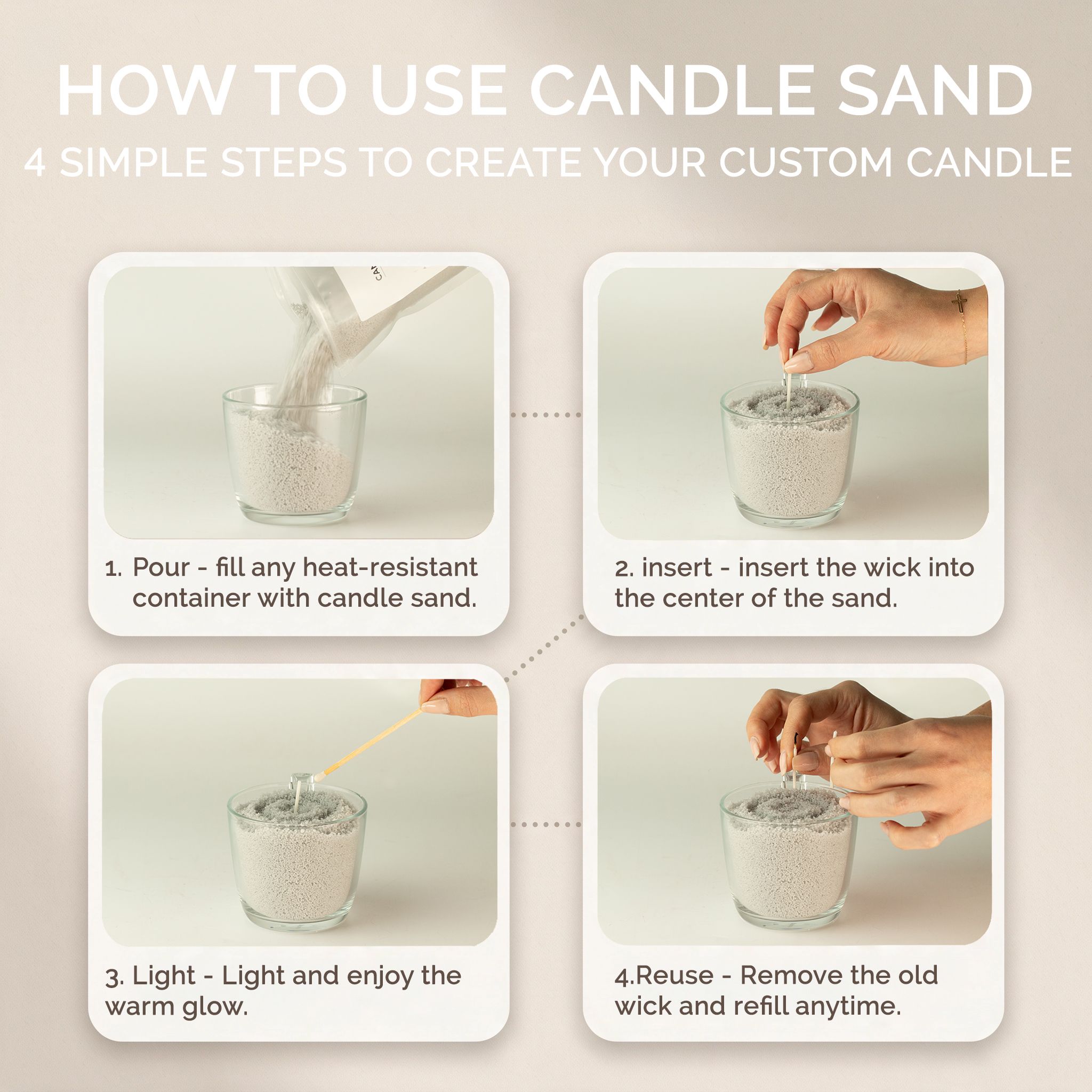 Fragranced Candle Sand - Warm Grey - Azure Noir - 300g - Image 13