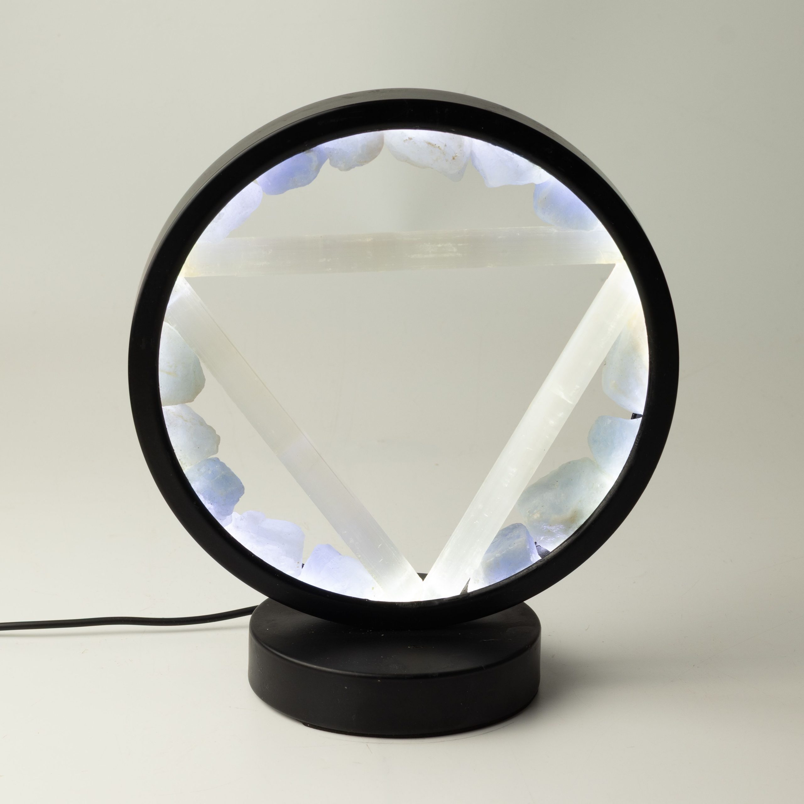 Gemstone Halo Lamp - Water - Aquamarine and Selenite