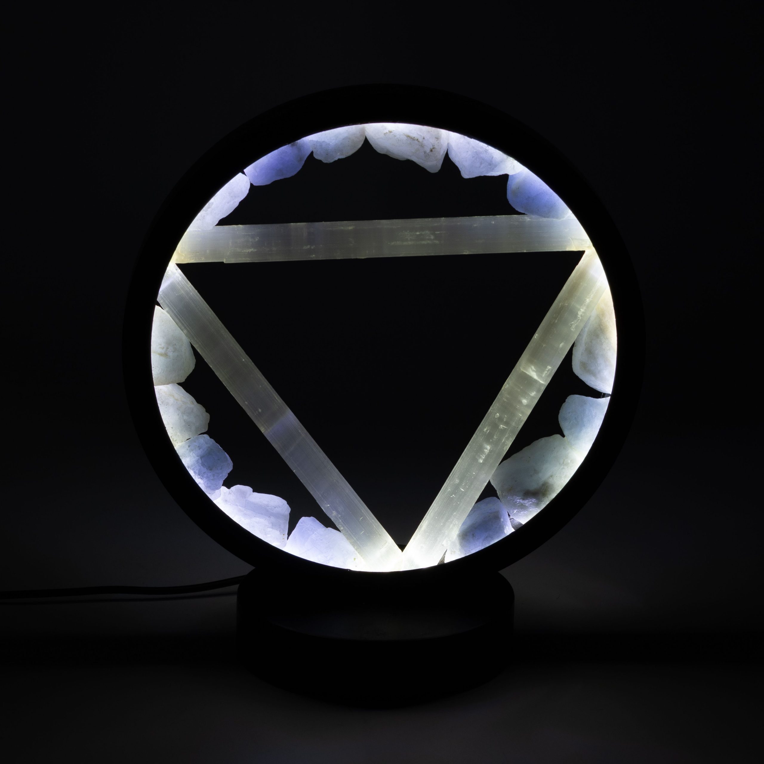 Gemstone Halo Lamp - Water - Aquamarine and Selenite - Image 4