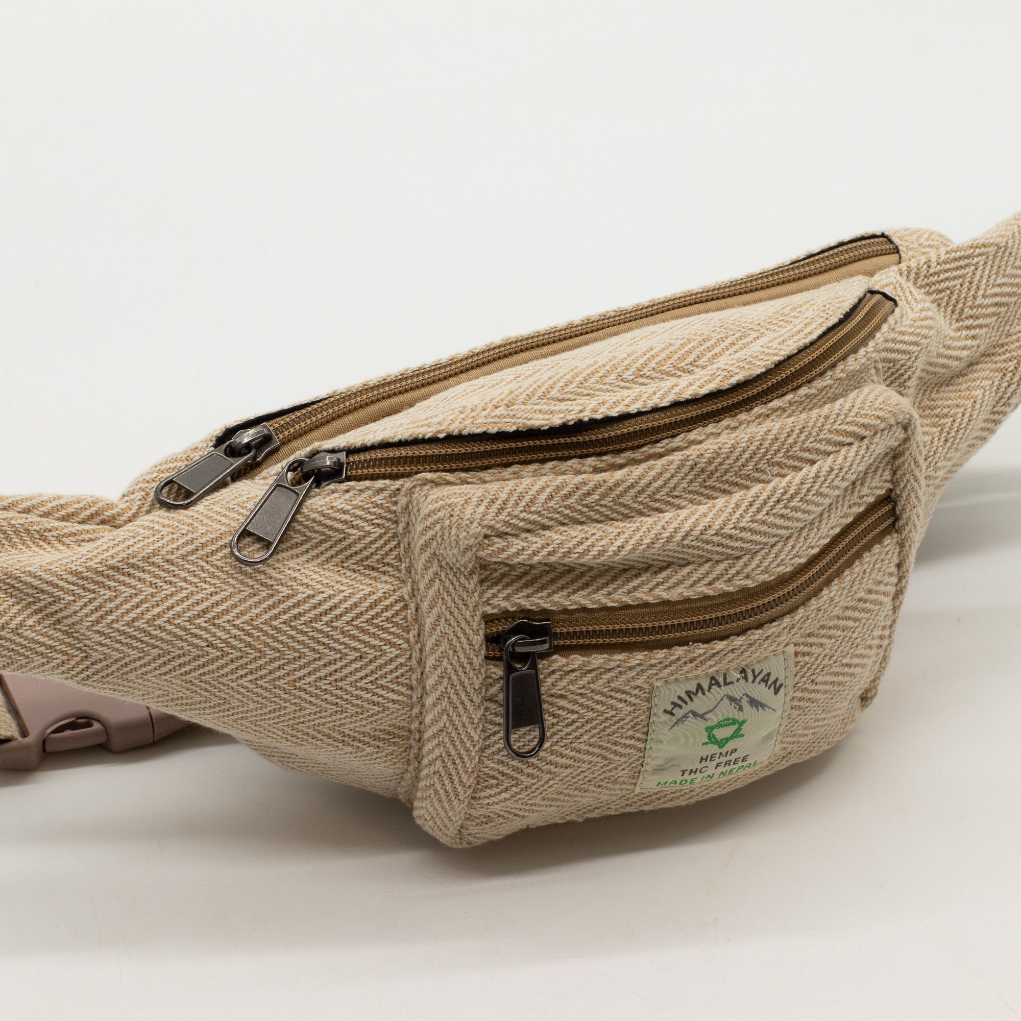 Cotton Hemp Style Belt (or Fanny) Bag - Natural - Image 4