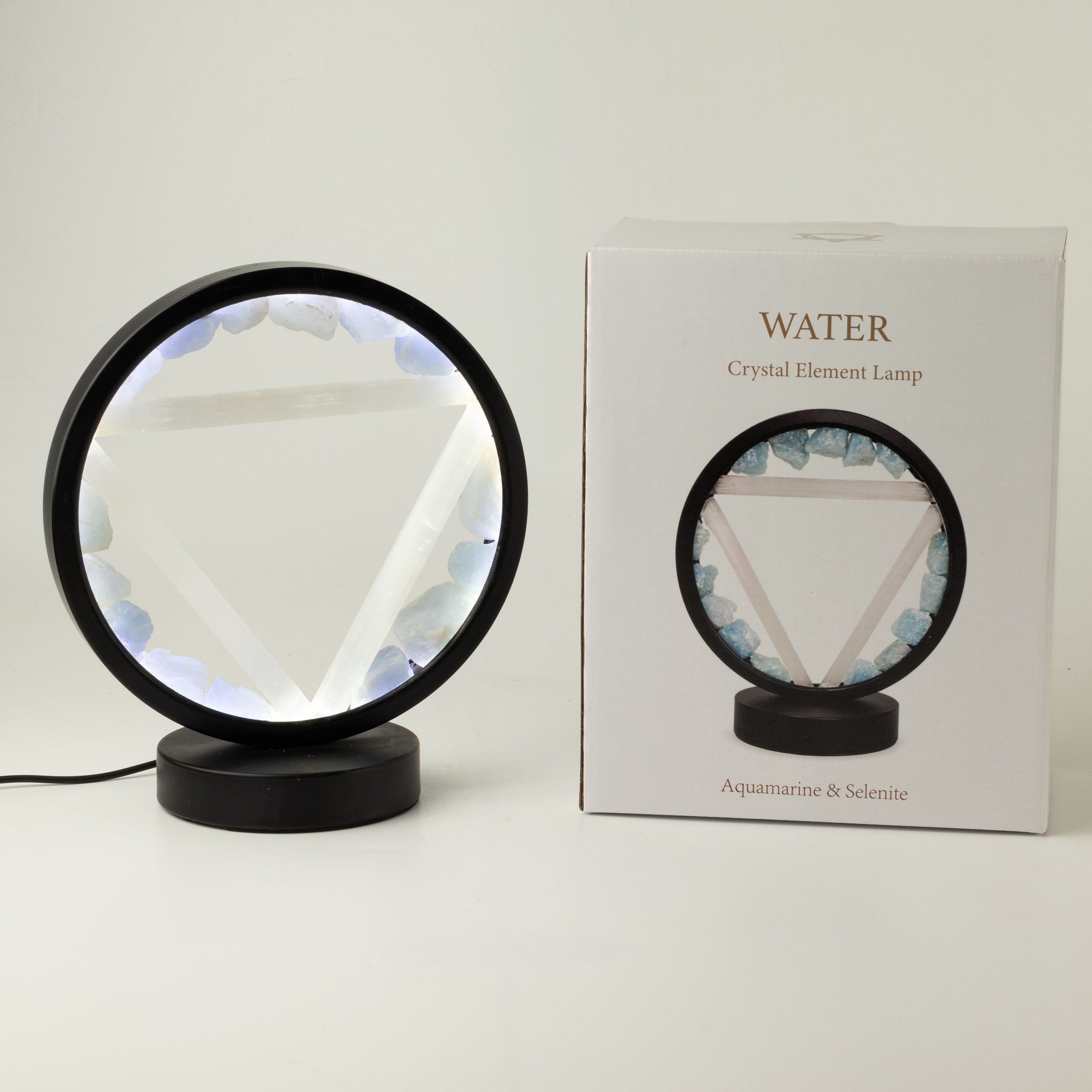 Gemstone Halo Lamp - Water - Aquamarine and Selenite - Image 3