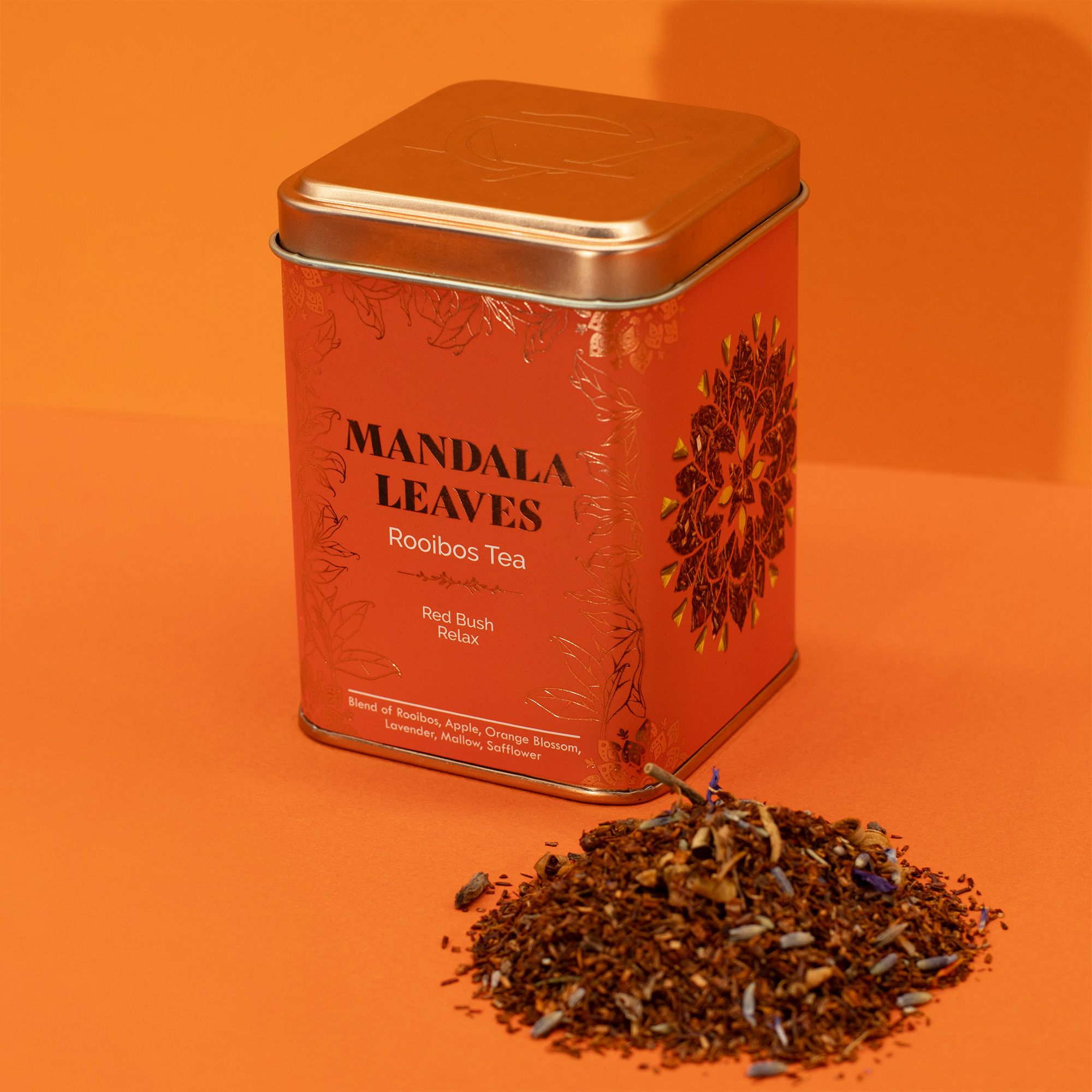 Decorative 50g Red Bush Relax Tea In a Tin - Image 7