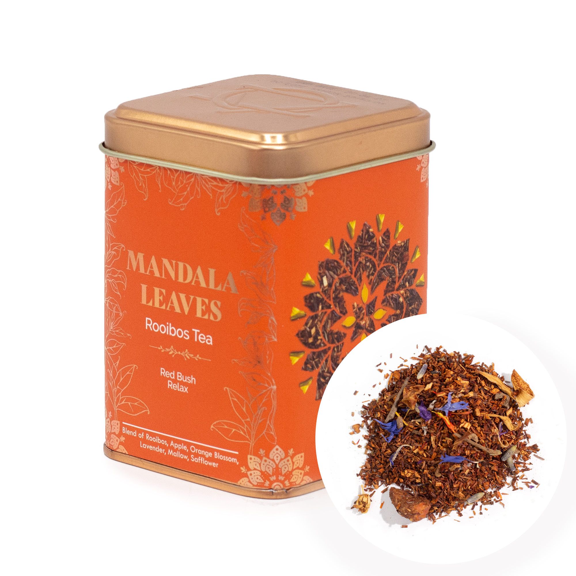 Decorative 50g Red Bush Relax Tea In a Tin - Image 8