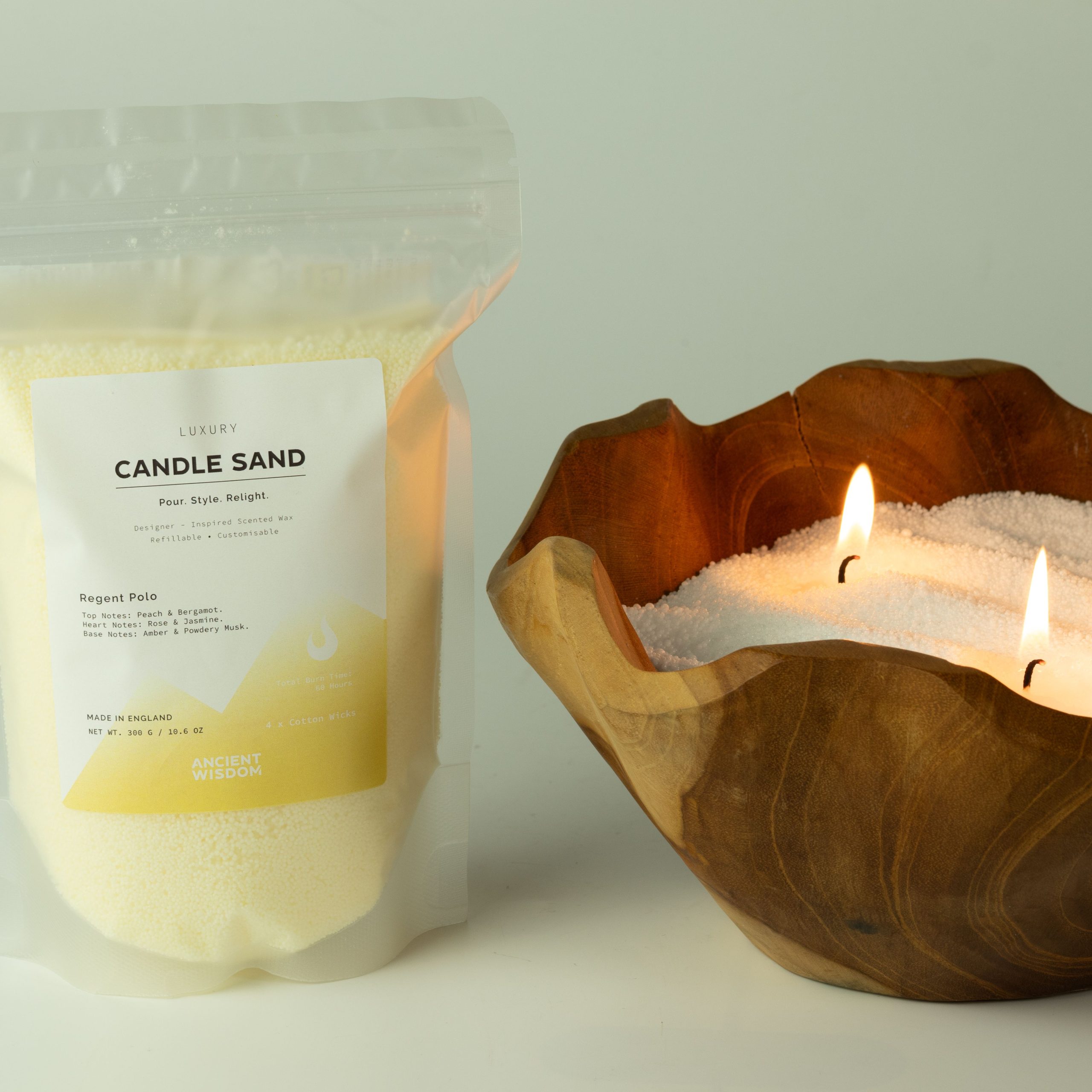 Fragranced Candle Sand - Warm Grey - Azure Noir - 300g - Image 10