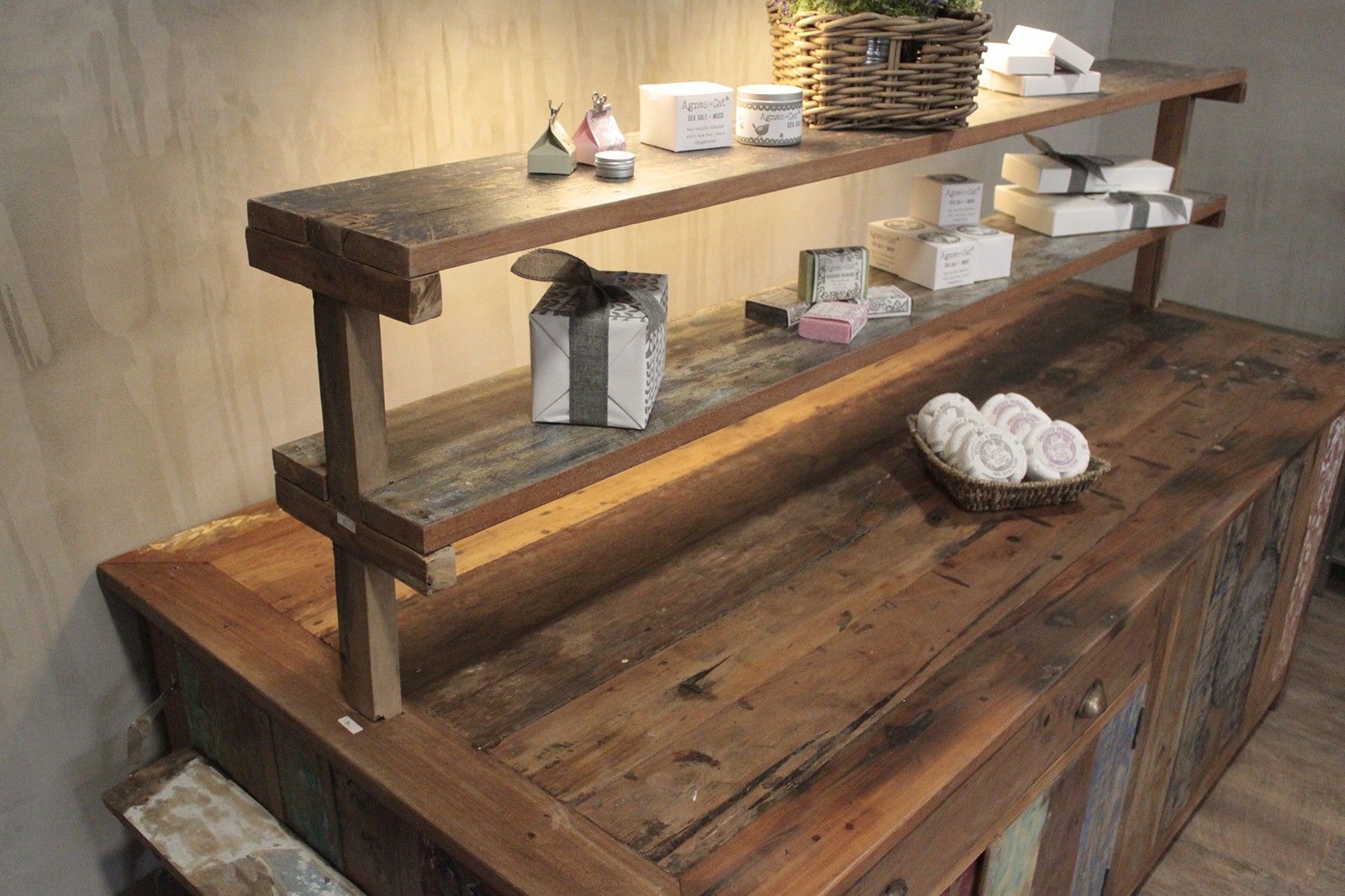 Large Wooden Centre Display Table 207 x 97 x 80cm - Image 5