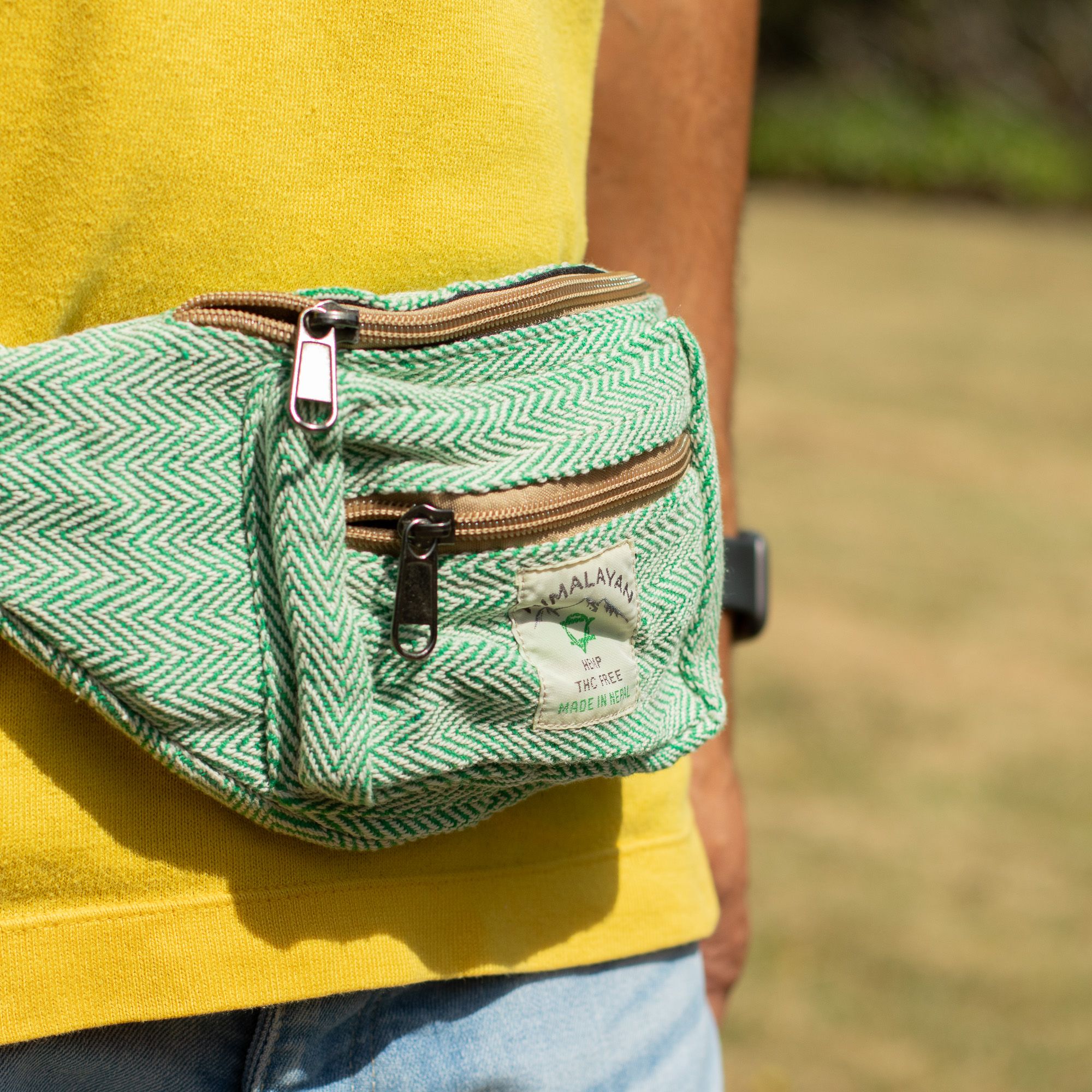 Cotton Hemp Style Belt (or Fanny) Bag - Sage - Image 8