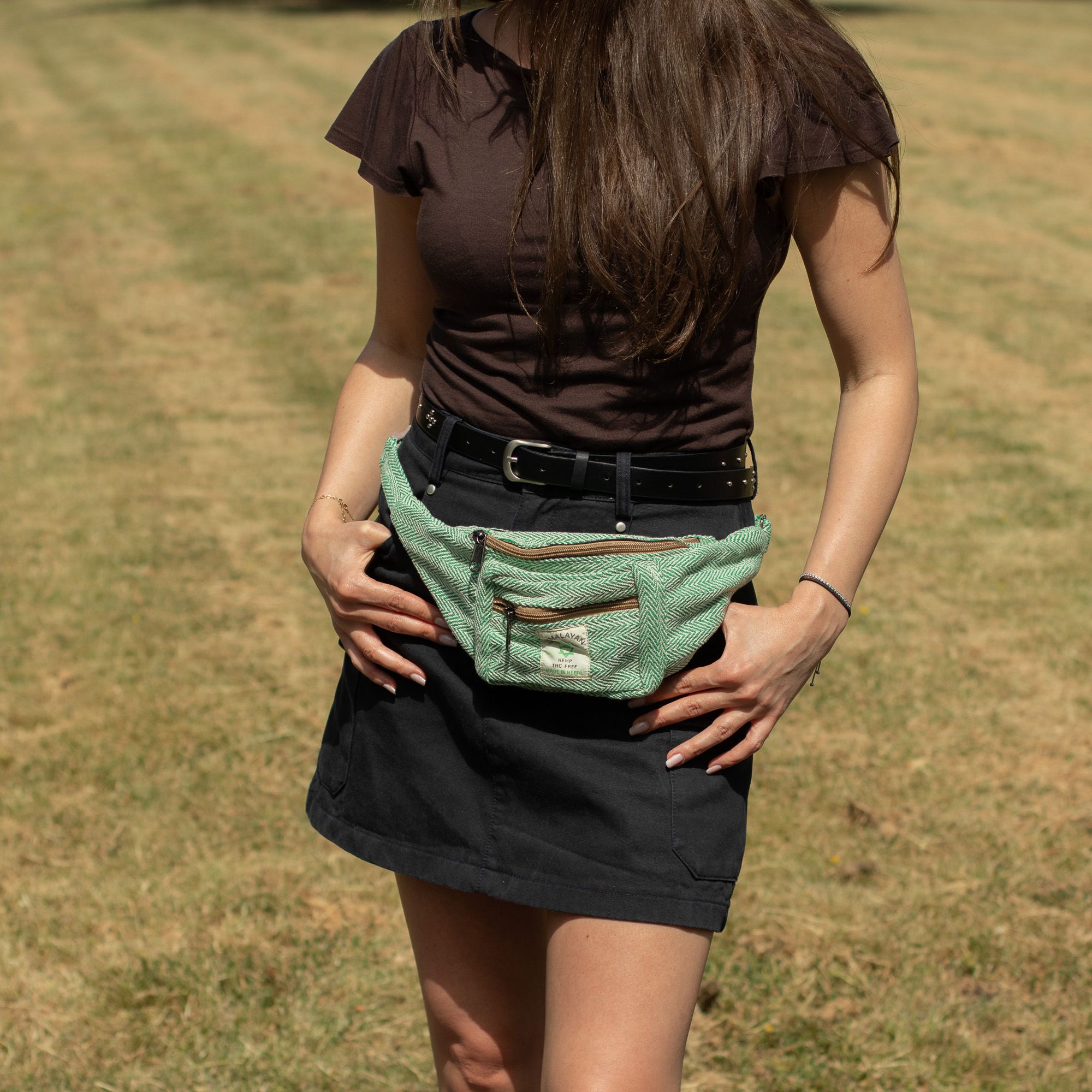 Cotton Hemp Style Belt (or Fanny) Bag - Sage - Image 10