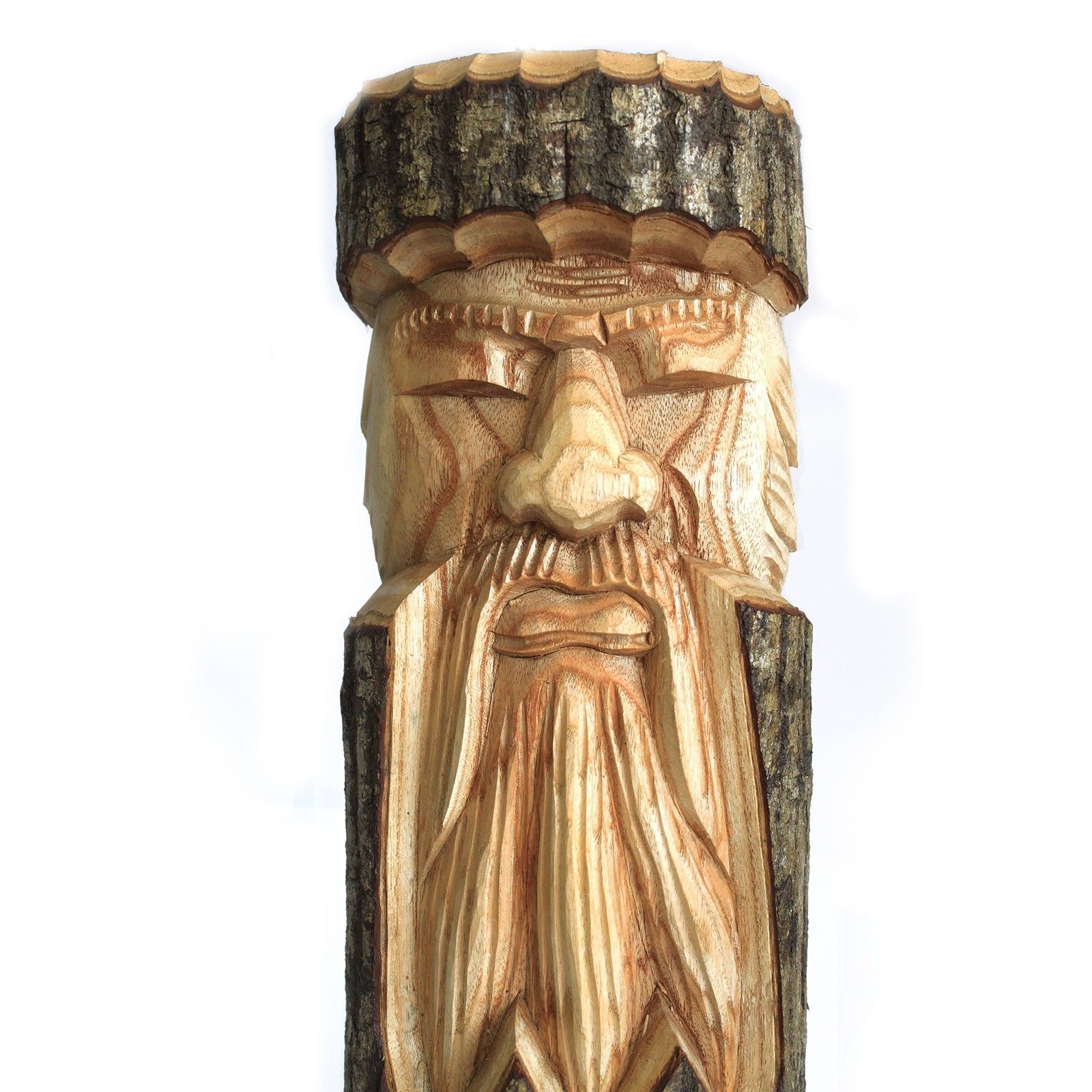 Carved Wooden Old Man Tree Wall Plaque 50x13x6cm