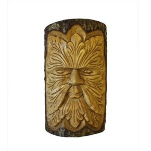 Carved Wooden Large Green Man Wall plaque 25x19x7cm