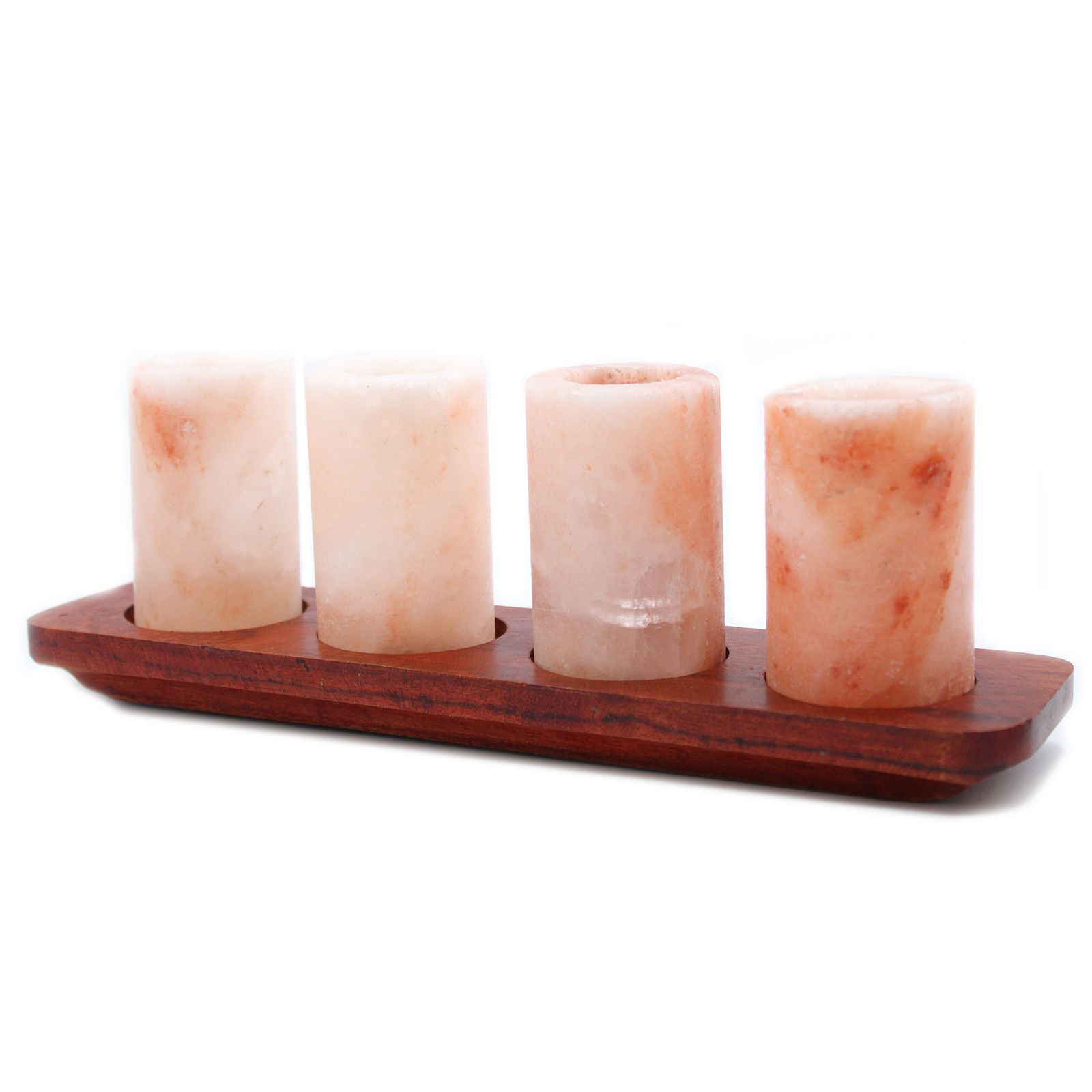 Set of 4 Himalayan Salt Shot Glasses and Wood Serving Stand - Image 8