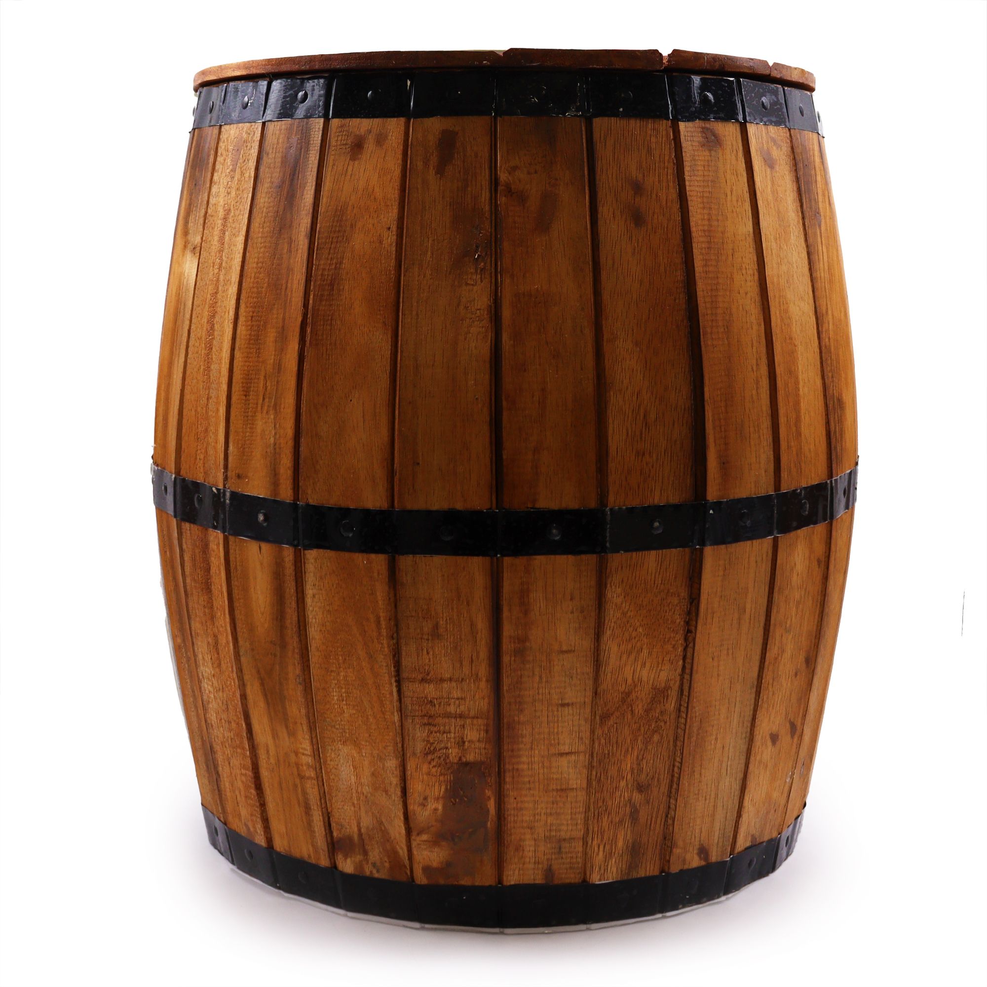 Beer Barrel Table & Parasol Stand – Natural Wood 60 x 48.5 cm - Image 3