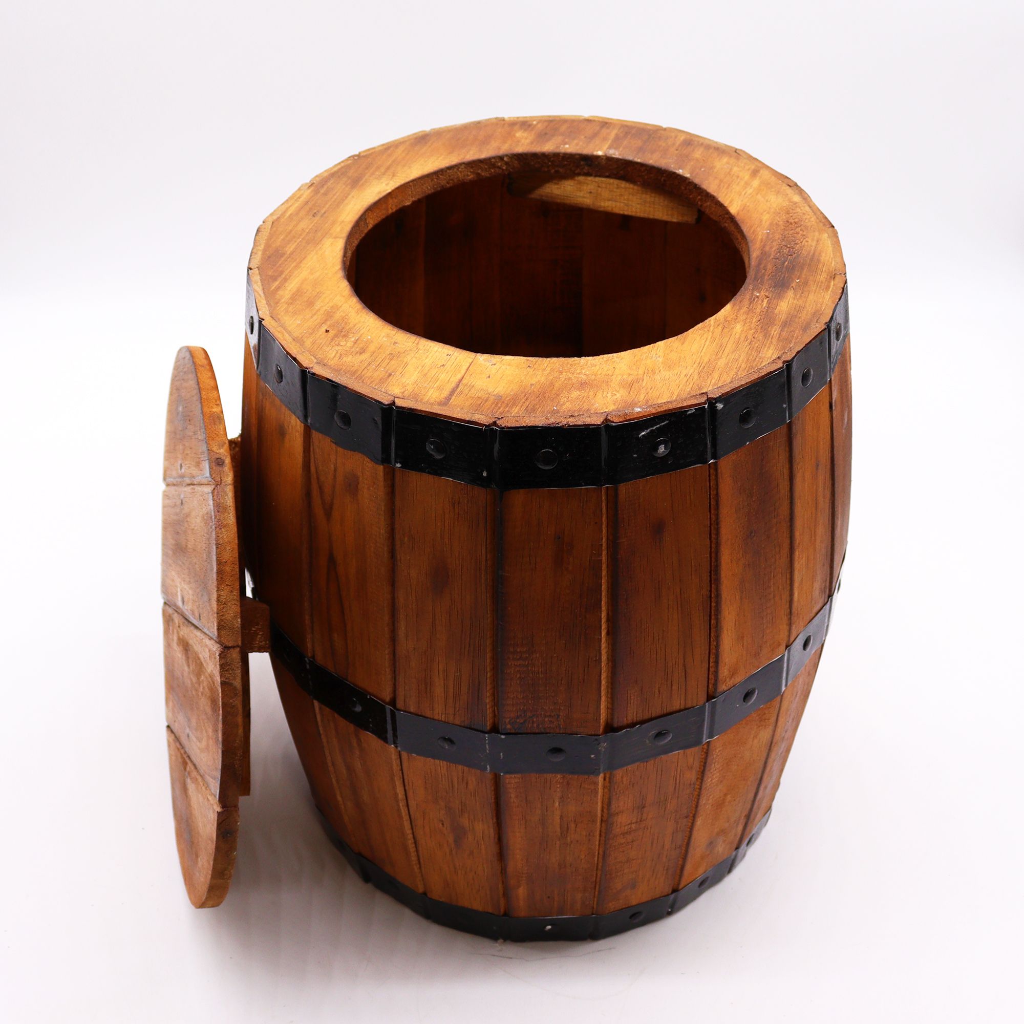 Beer Barrel Stool – Natural Wood 38 x 32 cm - Image 2