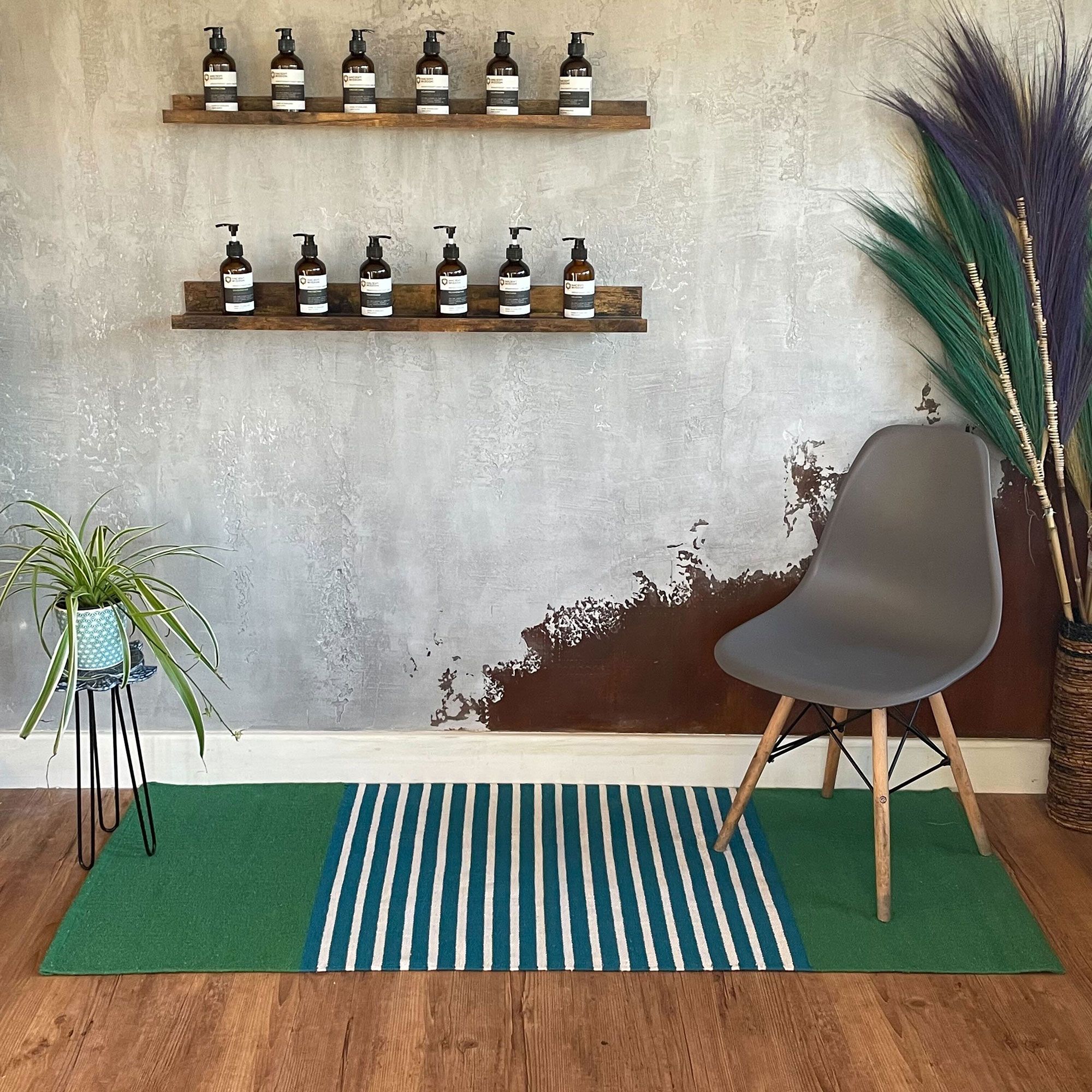Indian Cotton Rug - 70x170cm - Blue/ Green - Image 6