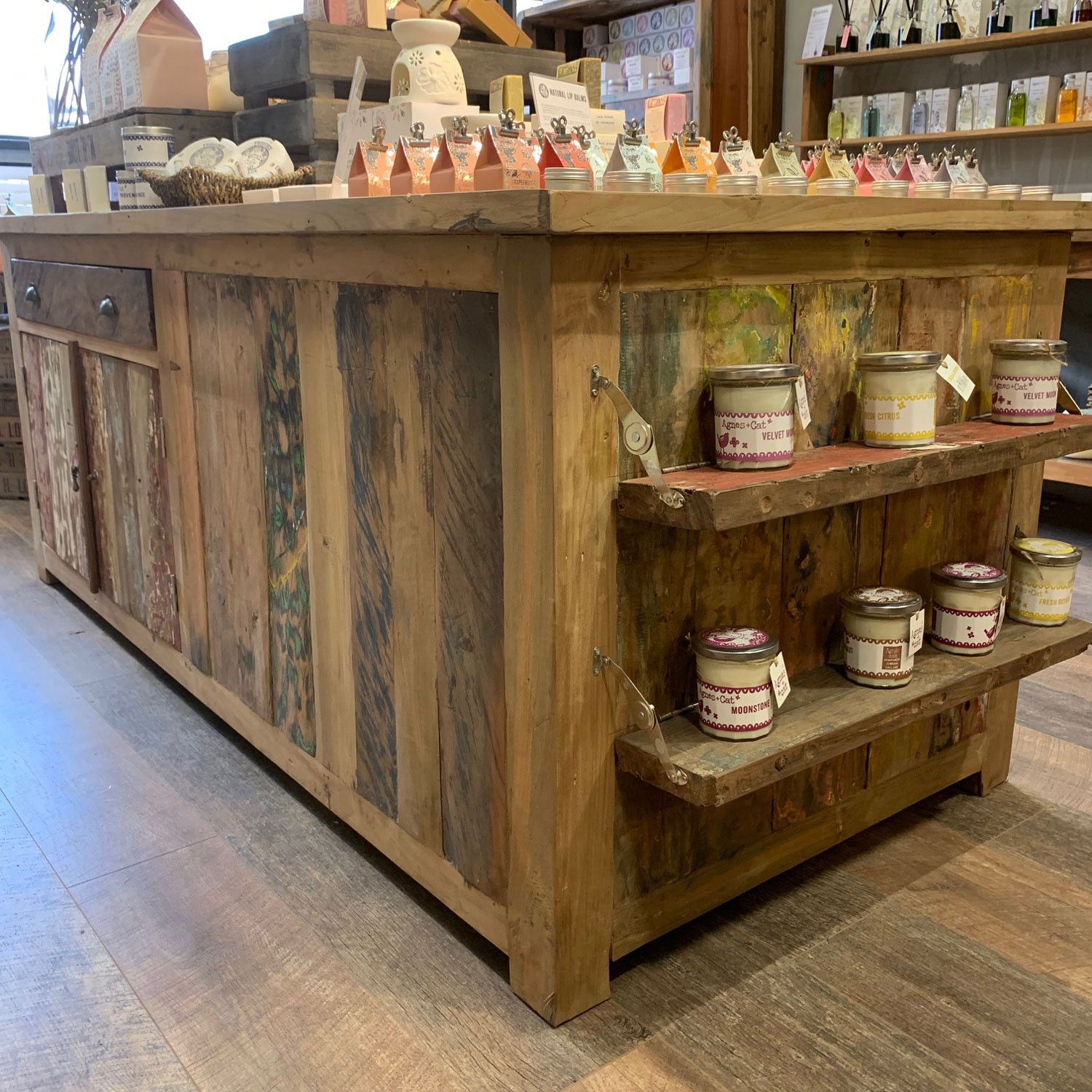 Large Wooden Centre Display Table 207 x 97 x 80cm - Image 3