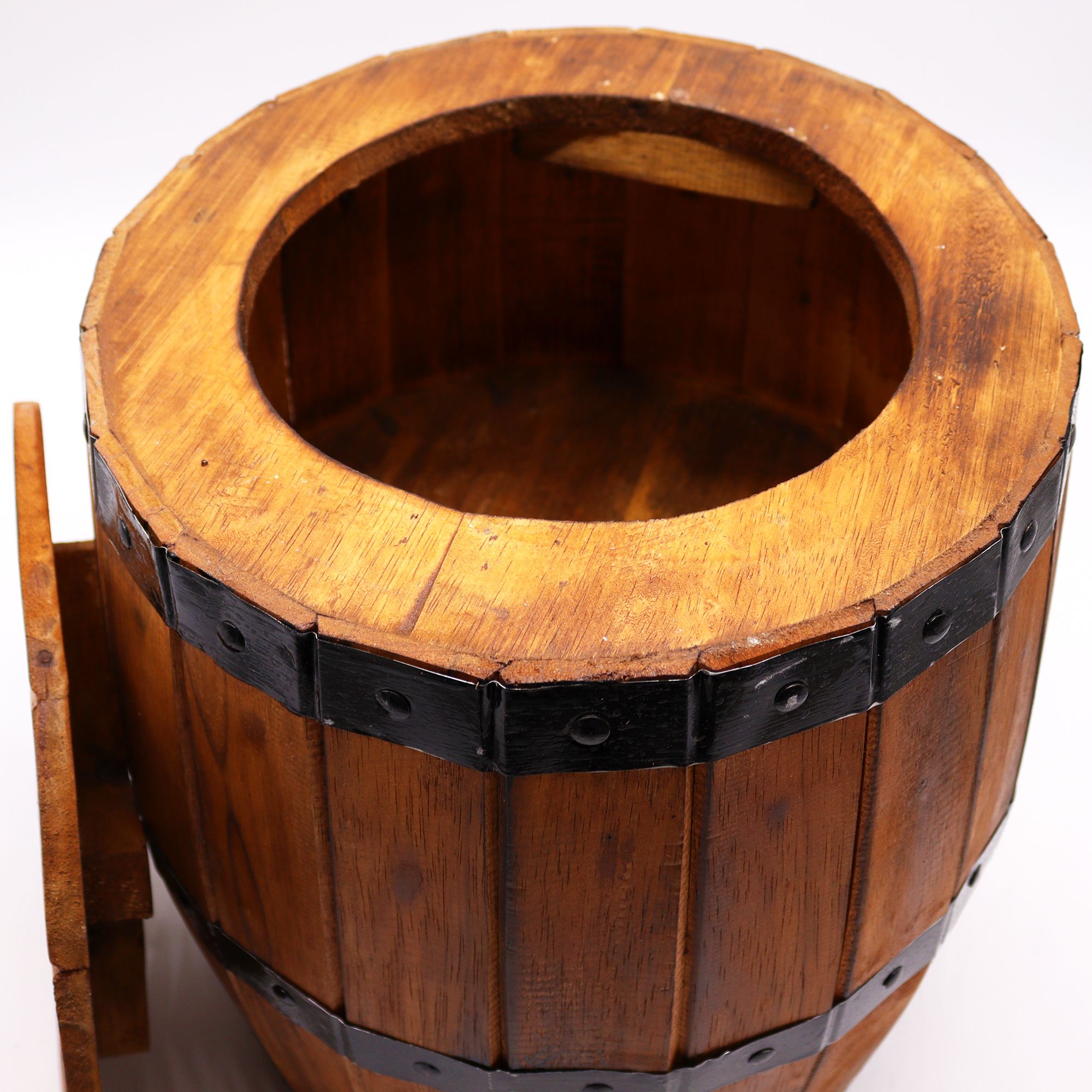 Beer Barrel Stool – Natural Wood 38 x 32 cm - Image 3