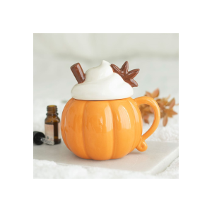 Ceramic Pumpkin Cream Lidded Oil Burner and Wax Warmer