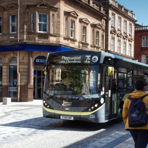 Fleetwood Bus Fishergate Preston Lancashire 2020, photo print, various sizes. Glossy Photo Borderless. Exclusive photos by G Whittaker MA.