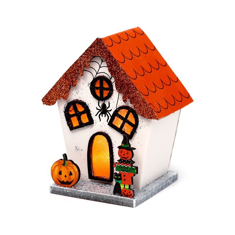 Spooky Spider Pumpkin House Halloween LED Decoration - Image 4